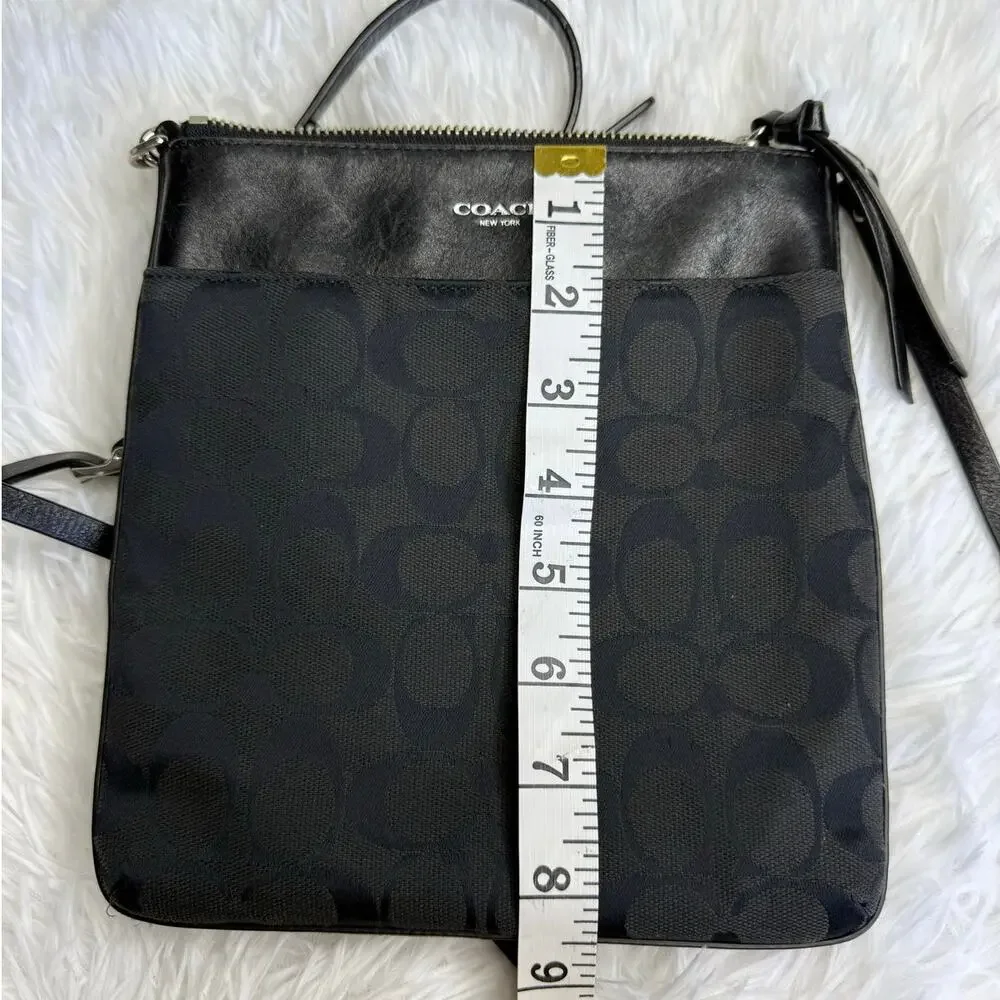 COACH Black Signature Canvas Crossbody